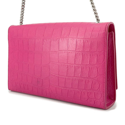 SAINT LAURENT PARIS Kate Tassel ChainShoulder Bag Pink354119 Croco embossed leather