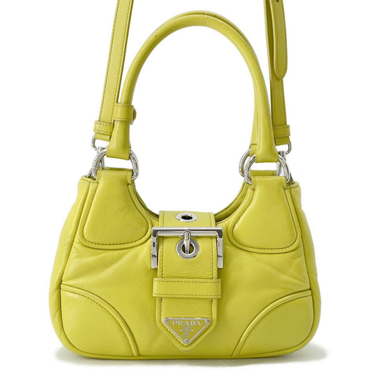 PRADA Moon 2WAYHandbag Yellow1BA381 Leather