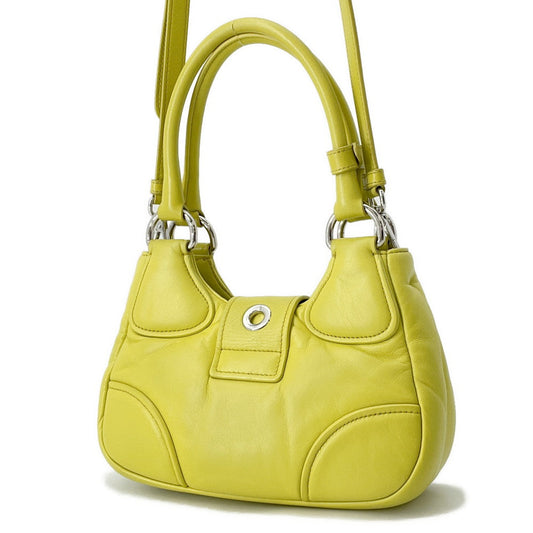 PRADA Moon 2WAYHandbag Yellow1BA381 Leather