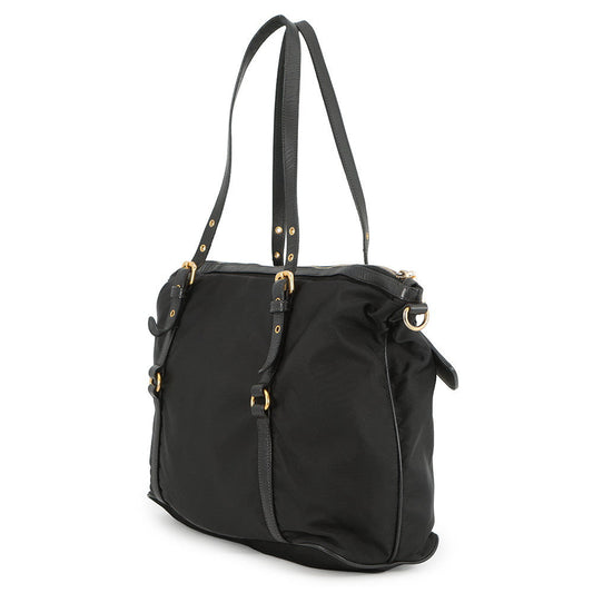 PRADA Logo 2WAY Tote Bag BlackBR4255 Nylon Leather