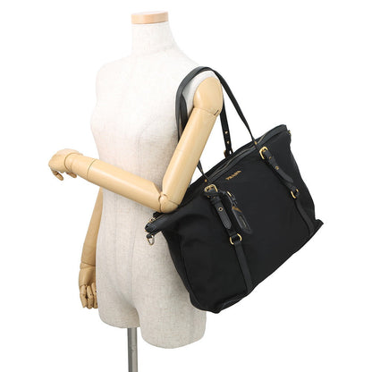 PRADA Logo 2WAY Tote Bag BlackBR4255 Nylon Leather