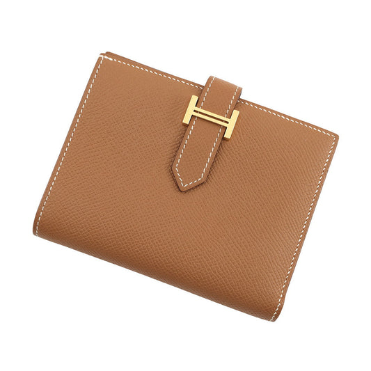HERMES Bean compact Gold Epsom