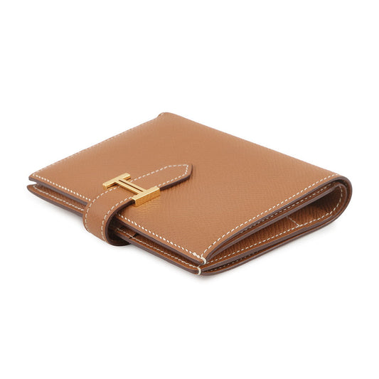 HERMES Bean compact Gold Epsom
