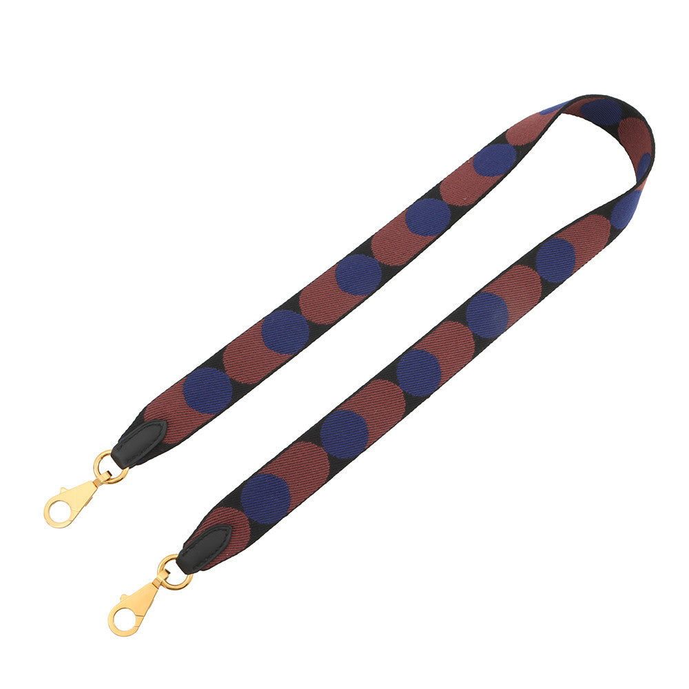 HERMES Shoulder Strap Sangle Flipper Ball Blue/Brown Canvas Swift Leather