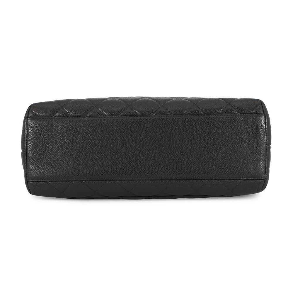 CHANEL Matelasse Top Handle Handbag BlackA12397 Caviar Leather