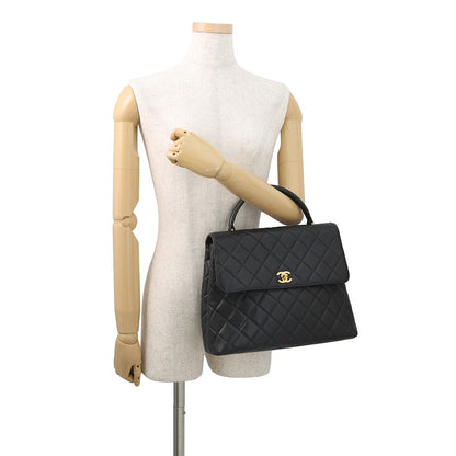 CHANEL Matelasse Top Handle Handbag BlackA12397 Caviar Leather