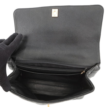 CHANEL Matelasse Top Handle Handbag BlackA12397 Caviar Leather