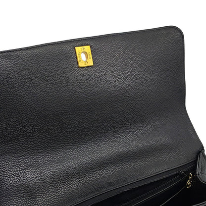 CHANEL Matelasse Top Handle Handbag BlackA12397 Caviar Leather