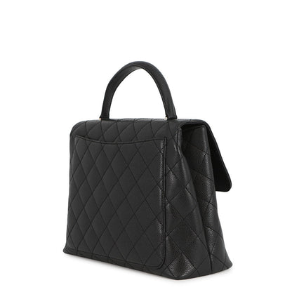 CHANEL Matelasse Top Handle Handbag BlackA12397 Caviar Leather