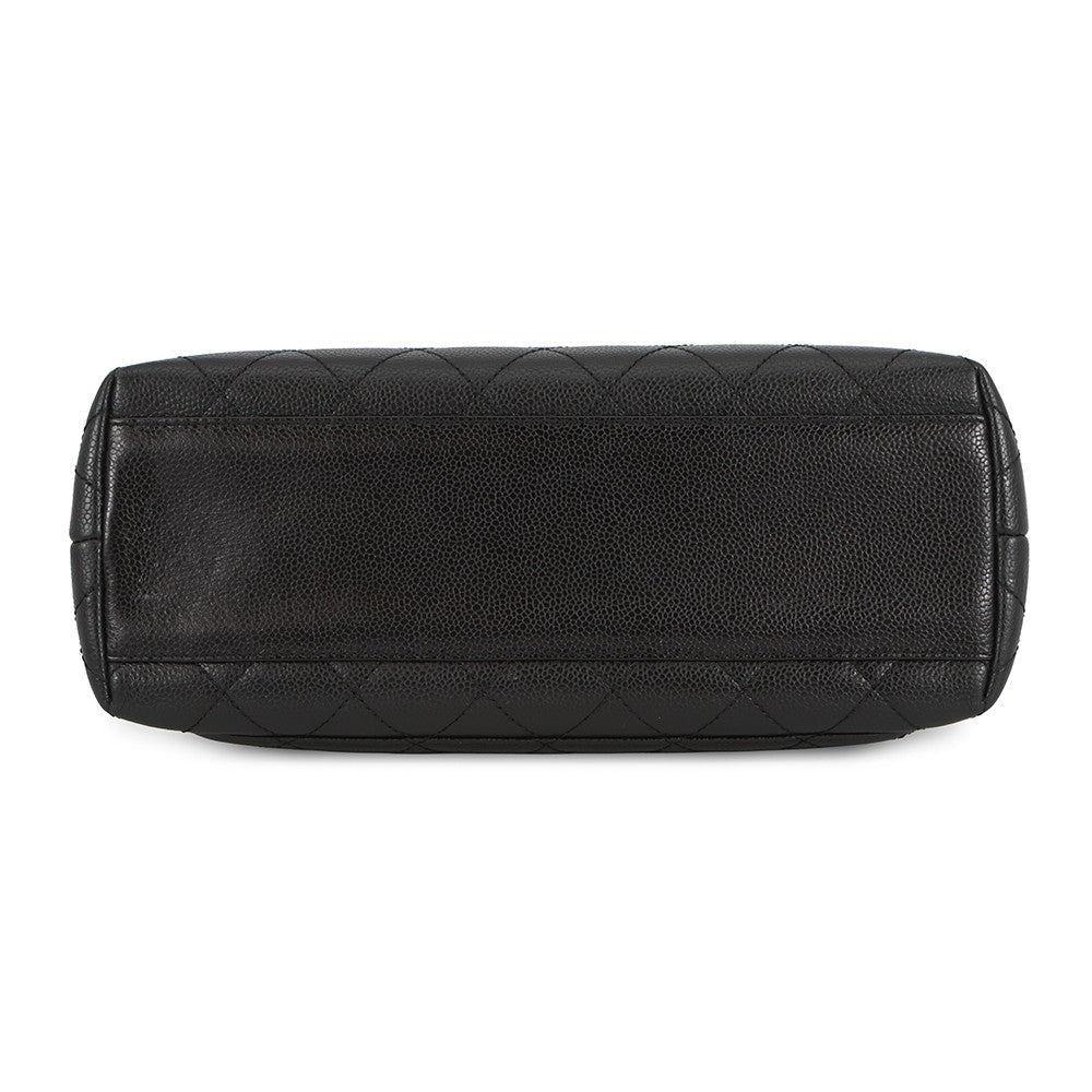 CHANEL Matelasse Top Handle Handbag BlackA12397 Caviar Leather