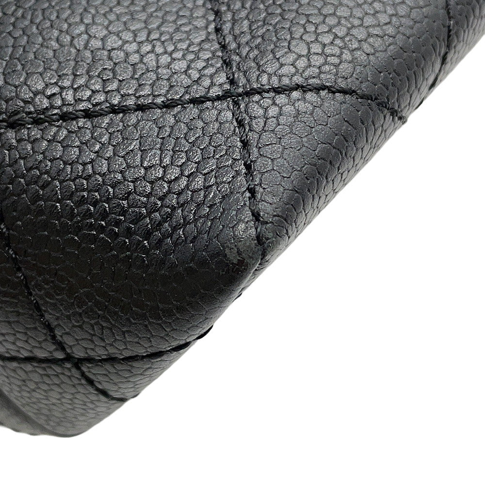 CHANEL Matelasse Top Handle Handbag BlackA12397 Caviar Leather