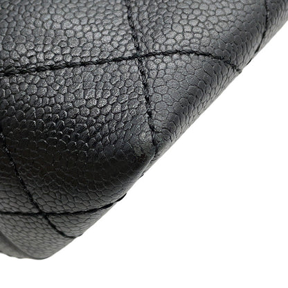 CHANEL Matelasse Top Handle Handbag BlackA12397 Caviar Leather