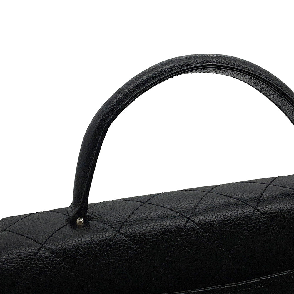 CHANEL Matelasse Top Handle Handbag BlackA12397 Caviar Leather