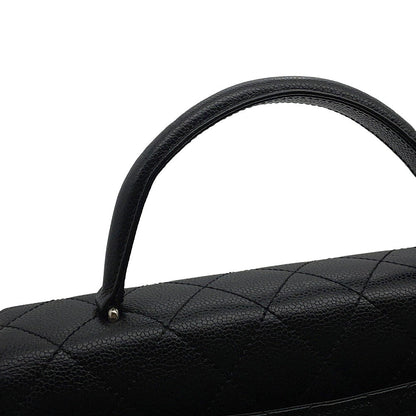 CHANEL Matelasse Top Handle Handbag BlackA12397 Caviar Leather