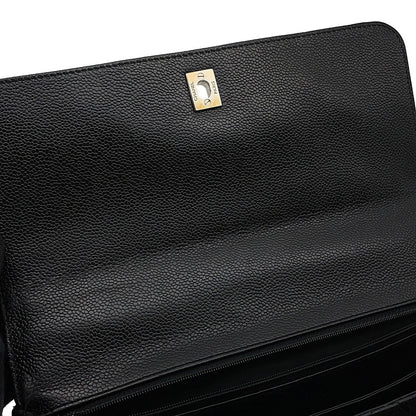 CHANEL Matelasse Top Handle Handbag BlackA12397 Caviar Leather