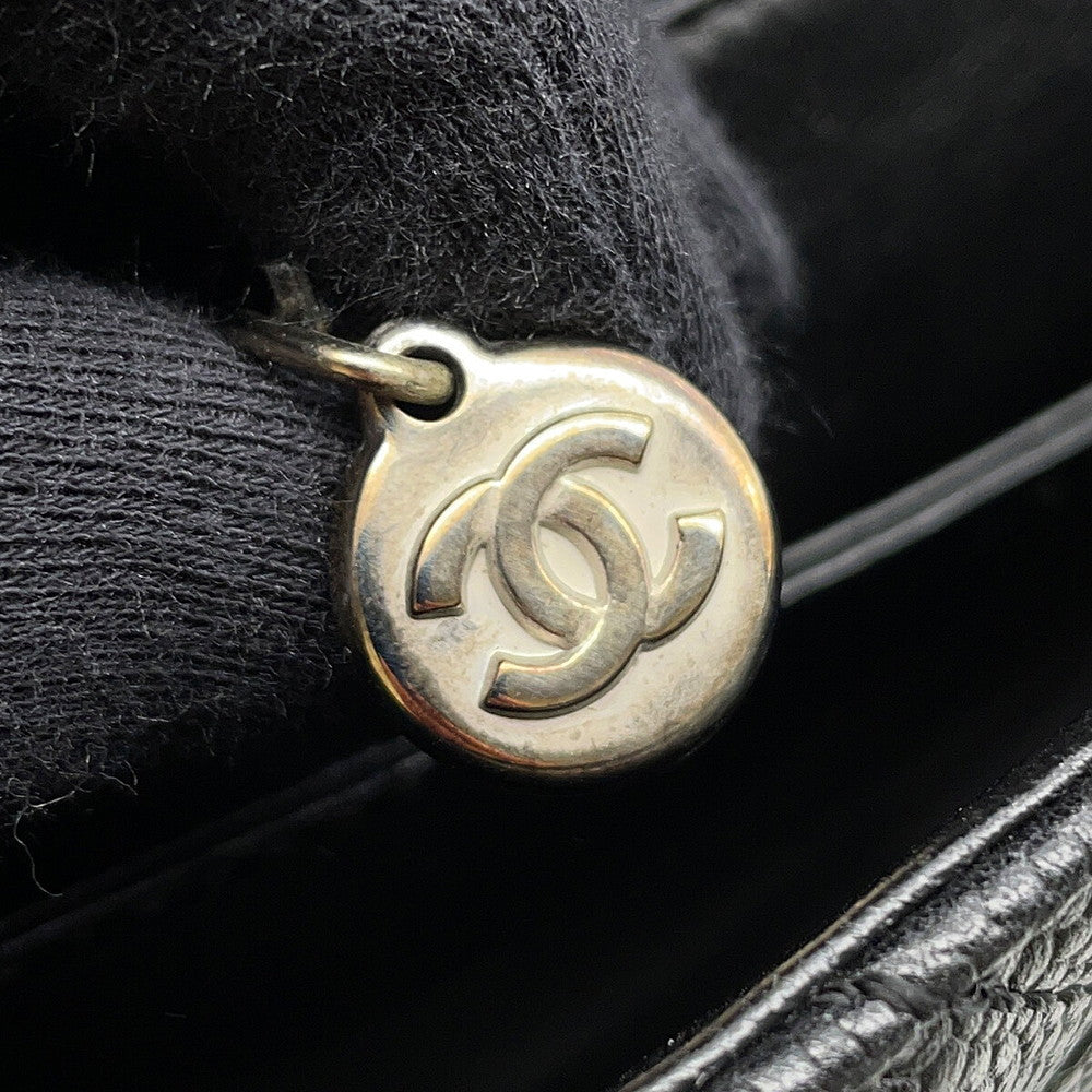 CHANEL Matelasse Top Handle Handbag BlackA12397 Caviar Leather