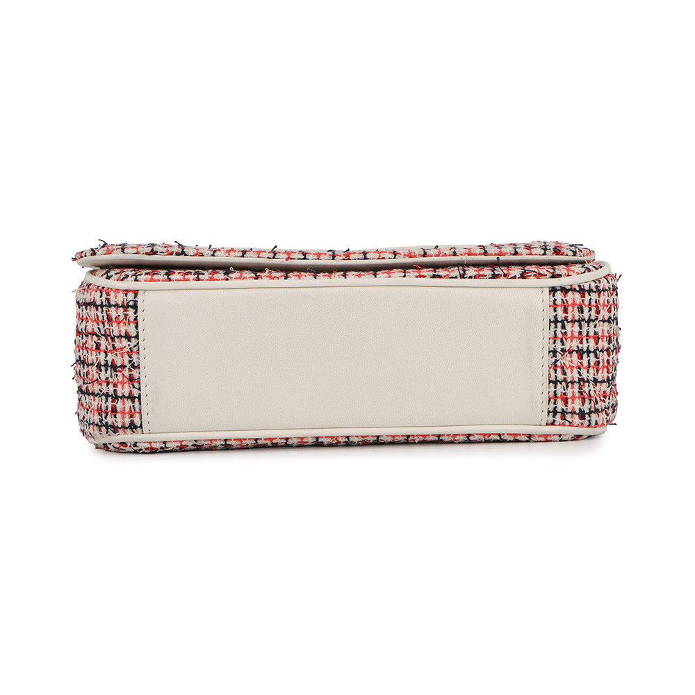 CHANEL CC Logo Flap Chainshoulder Bag White/Multicolor Tweed Leather