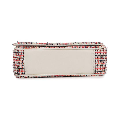 CHANEL CC Logo Flap Chainshoulder Bag White/Multicolor Tweed Leather