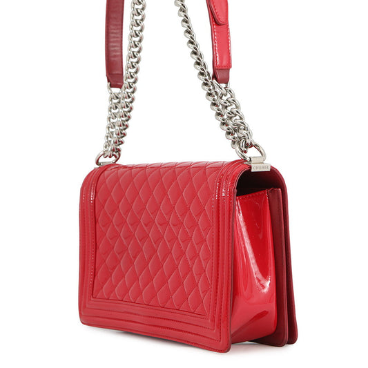 CHANEL Boy Chanel ChainShoulder Bag RedA92193 Patent Leather Size 28