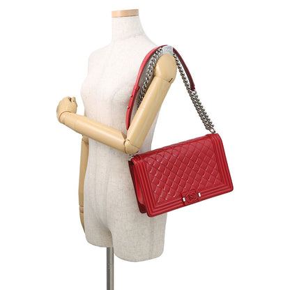 CHANEL Boy Chanel ChainShoulder Bag RedA92193 Patent Leather Size 28