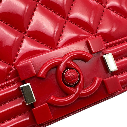 CHANEL Boy Chanel ChainShoulder Bag RedA92193 Patent Leather Size 28