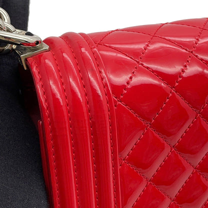 CHANEL Boy Chanel ChainShoulder Bag RedA92193 Patent Leather Size 28