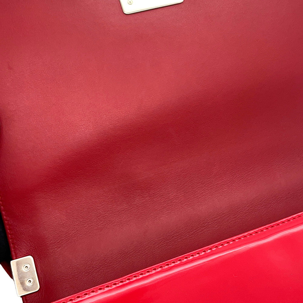 CHANEL Boy Chanel ChainShoulder Bag RedA92193 Patent Leather Size 28
