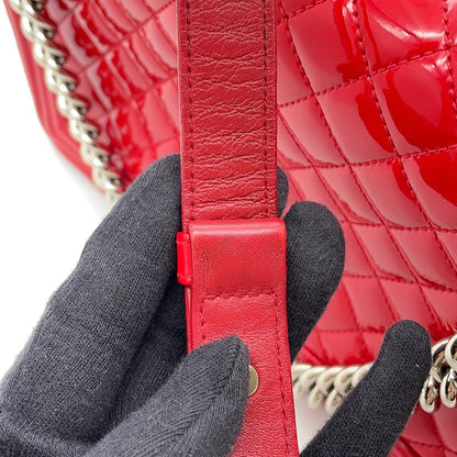 CHANEL Boy Chanel ChainShoulder Bag RedA92193 Patent Leather Size 28