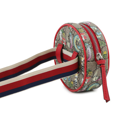 GUCCI GG Supreme Round Waist Pouch in Collaboration with Yuko Higuchi Beige/Multicolor502330 GG Supreme Leather