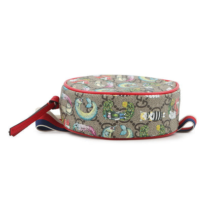 GUCCI GG Supreme Round Waist Pouch in Collaboration with Yuko Higuchi Beige/Multicolor502330 GG Supreme Leather