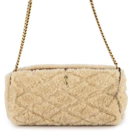 SAINT LAURENT PARIS SAD Tube Shoulder Bag Beige699703 Mouton