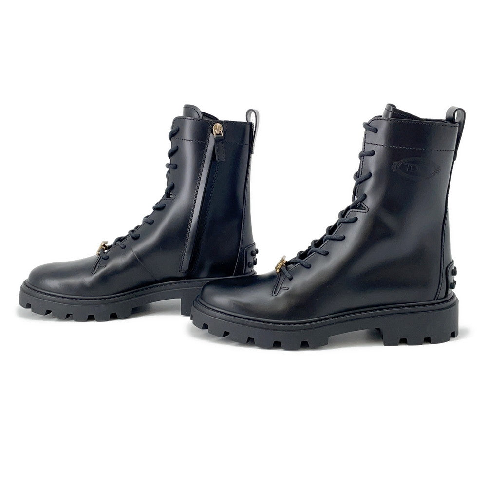 TOD’S logo combat boots BlackXXW08J0EY53RBTB999 Leather Size 39