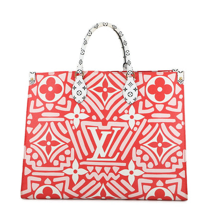 LOUIS VUITTON Onthego Red Monogram Giant LV Crafty Size GM