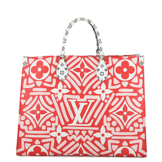 LOUIS VUITTON Onthego Red Monogram Giant LV Crafty Size GM