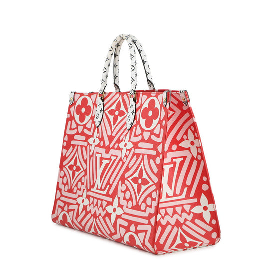 LOUIS VUITTON Onthego Red Monogram Giant LV Crafty Size GM