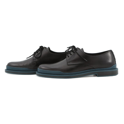 Bottega Veneta Lace-up INTRECCIATO business shoes Black/Blue Leather Size 38