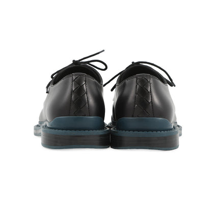 Bottega Veneta Lace-up INTRECCIATO business shoes Black/Blue Leather Size 38