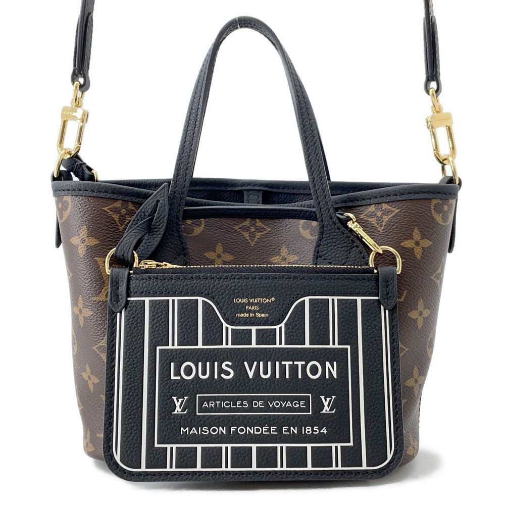 LOUIS VUITTON Neverfull・Inside Out NoirM12099 Monogram Grain Leather Size BB