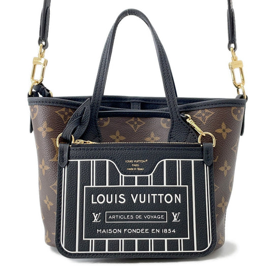 LOUIS VUITTON Neverfull・Inside Out NoirM12099 Monogram Grain Leather Size BB