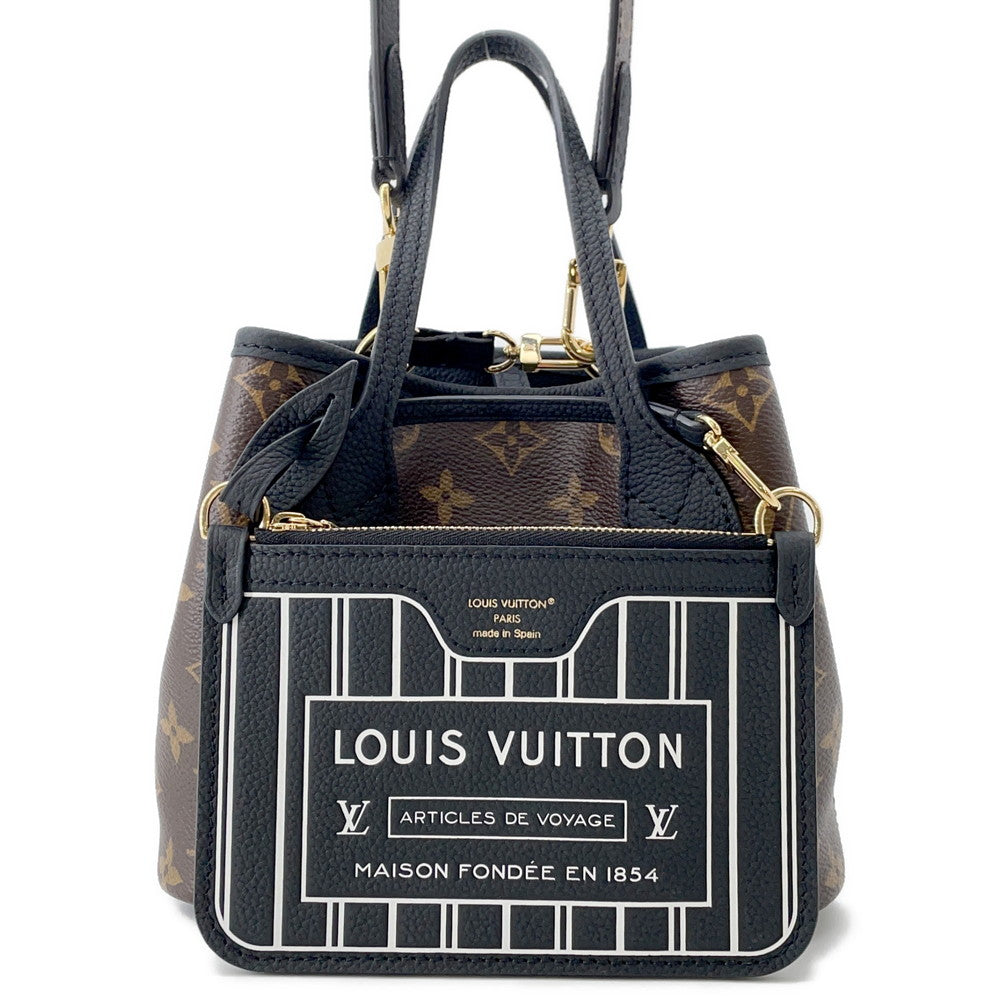 LOUIS VUITTON Neverfull・Inside Out NoirM12099 Monogram Grain Leather Size BB