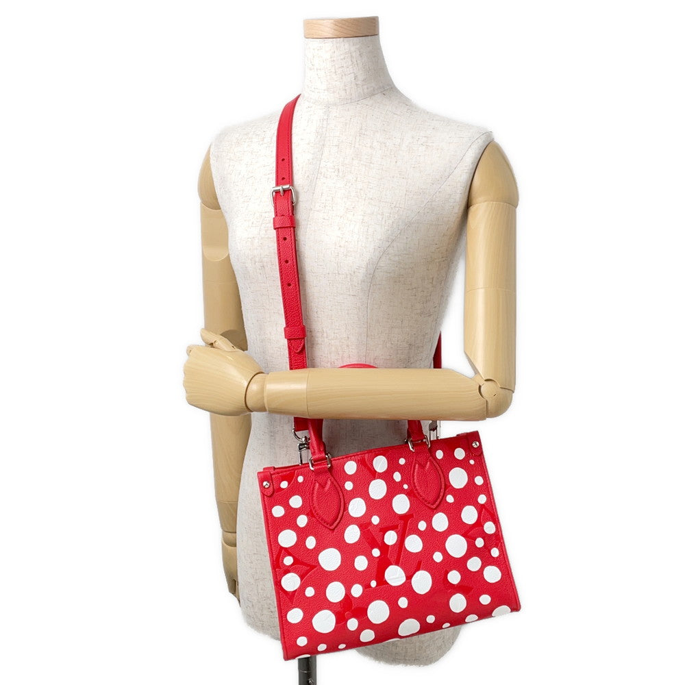 LOUIS VUITTON LVxYK Onthego Rouge/WhiteM46412 Monogram Empreinte Leather Infinity Dot Size PM