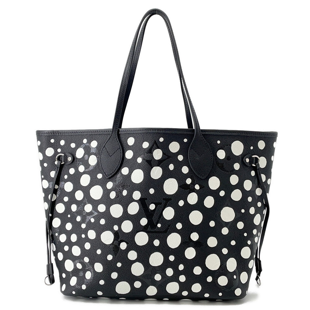 LOUIS VUITTON LV × YK Neverfull Noir/BlancM46390 Monogram Empreinte Leather Infinity Dot Size MM