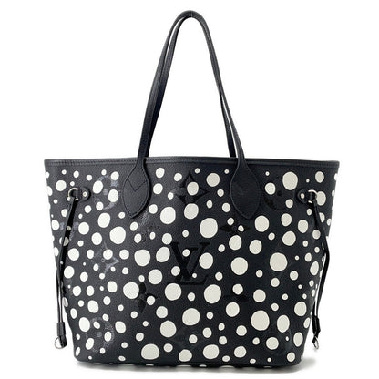 LOUIS VUITTON LV × YK Neverfull Noir/BlancM46390 Monogram Empreinte Leather Infinity Dot Size MM