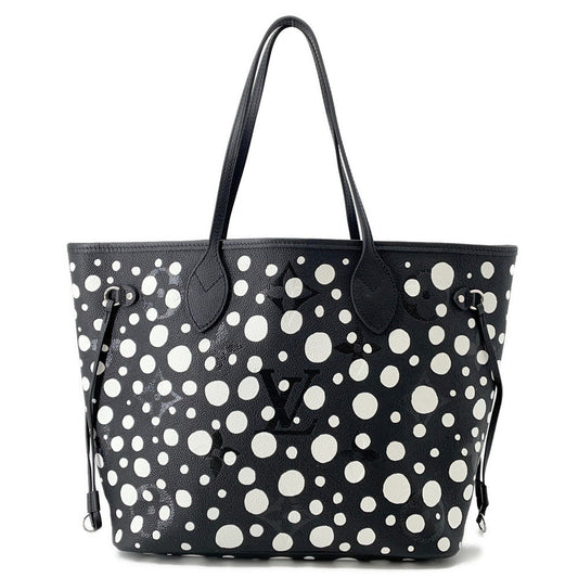 LOUIS VUITTON LV × YK Neverfull Noir/BlancM46390 Monogram Empreinte Leather Infinity Dot Size MM