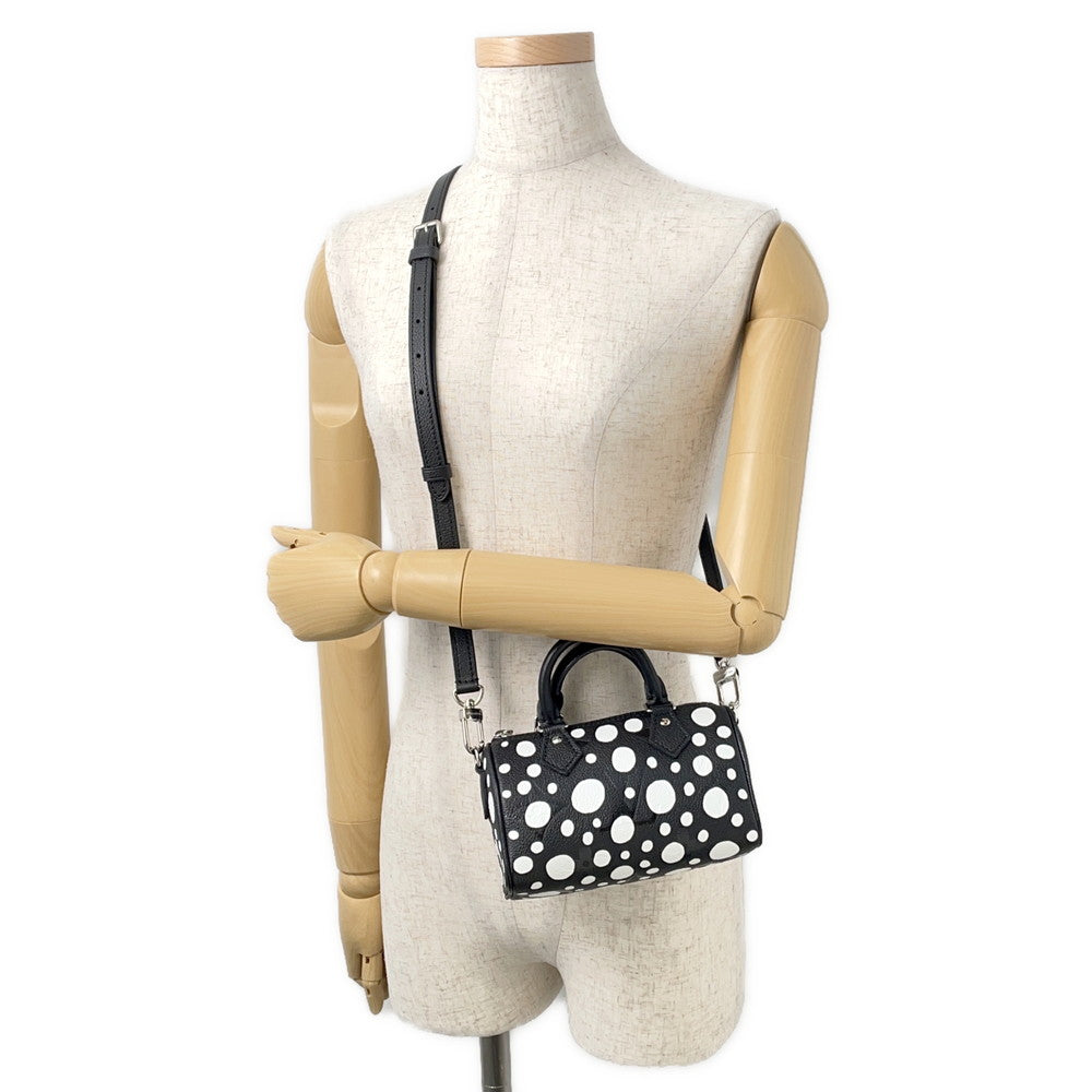 LOUIS VUITTON LV × YK Nano Speedy Black/WhiteM81910 Monogram Empreinte Leather Infinity Dot Size Nano