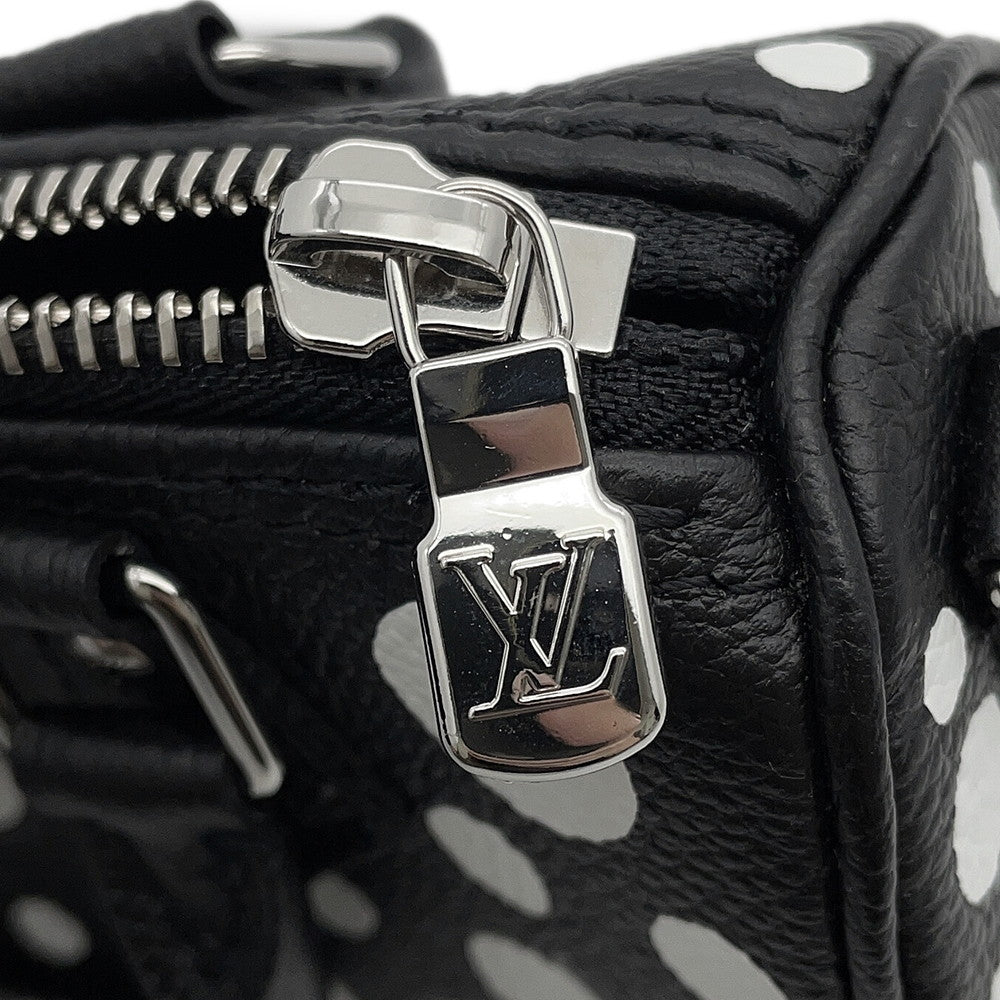 LOUIS VUITTON LV × YK Nano Speedy Black/WhiteM81910 Monogram Empreinte Leather Infinity Dot Size Nano
