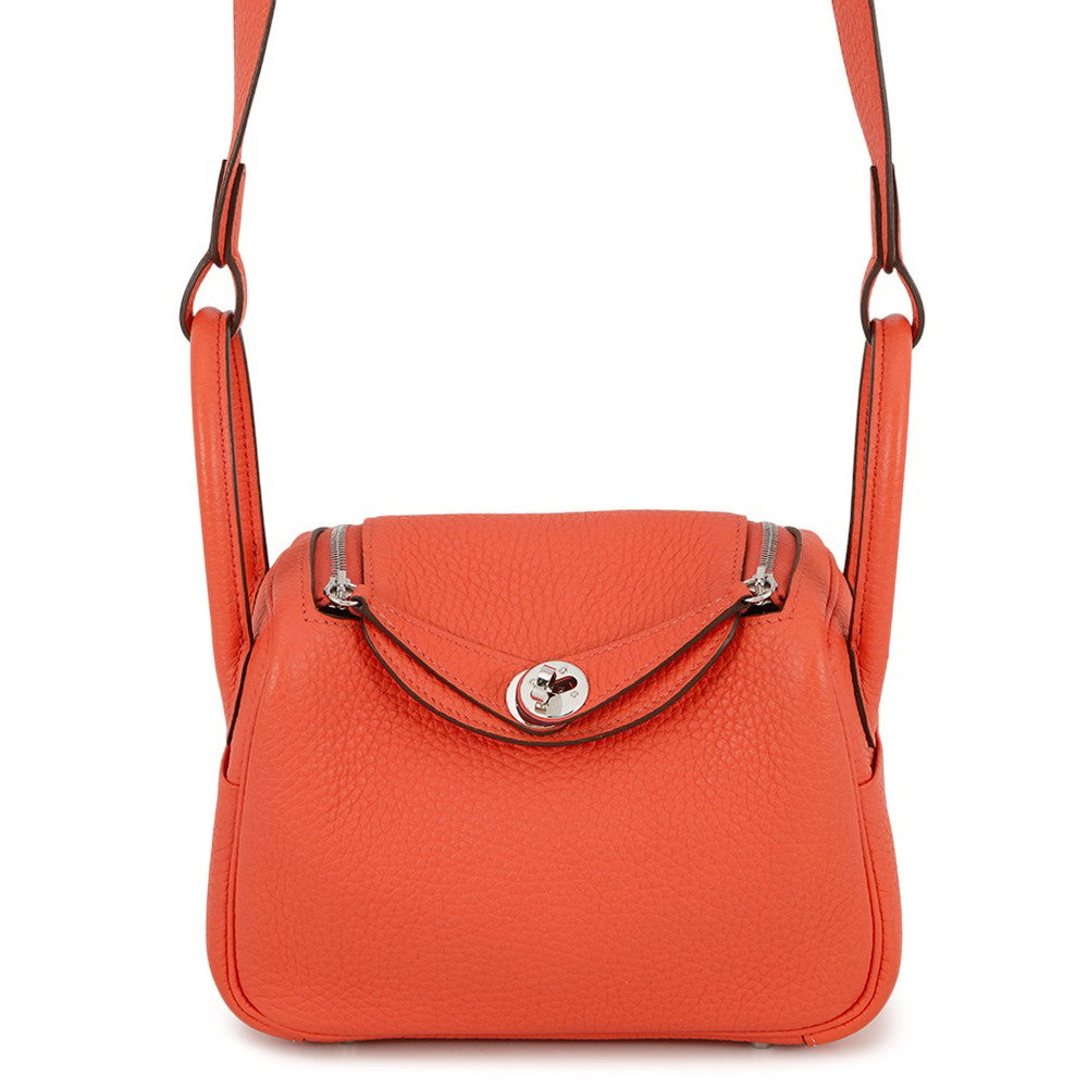 HERMES Lindy Rose texas Taurillon Clemence Size Mini