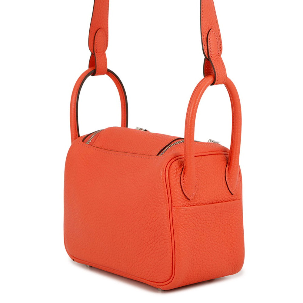 HERMES Lindy Rose texas Taurillon Clemence Size Mini