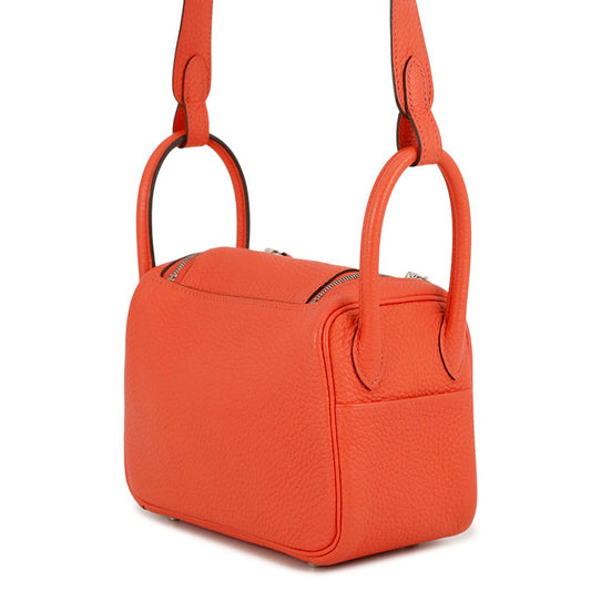 HERMES Lindy Rose texas Taurillon Clemence Size Mini