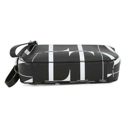 Valentino Garavani Full logo Shoulder Bag Black/White Leather